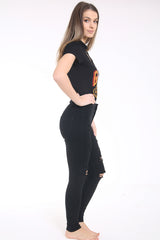 Highwaisted Ripped Distress Skinny Jeans
