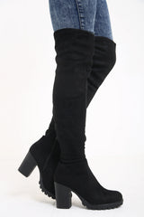 Faux Wildleder im Rahmen des Knie-Stiefel