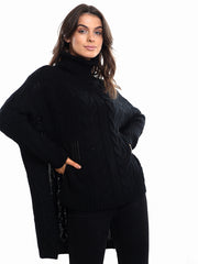 Kady oversized dip zoom kabel gebreide trui