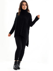 Kady oversized dip zoom kabel gebreide trui