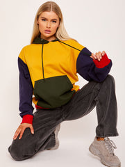 Kleurblok oversized hoodie