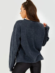 Acid Wash Fleece Sweatshirt Jumper