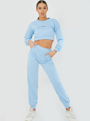 3 Piece Cut Out Crop Top Co-ord Set