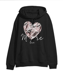 Meer liefde hart grafische print hoodie