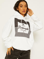 Mademoiselle grafische afdruk hoodie