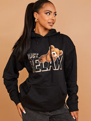 Ontspan gewoon de grafische print hoodie