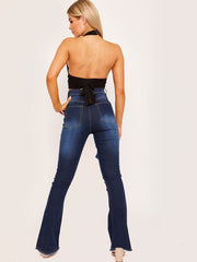 Delannte Flare -Jeans ausfransen