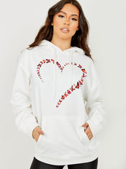 Vlinder hart grafische fleeced hoodie