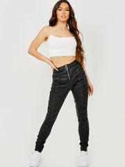 New Zip Front Ruched Trouser