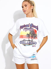 Miami Beach Oversized T-Shirt & Shorts Co-ord