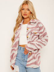 Zebra -Druckjacke Shacket