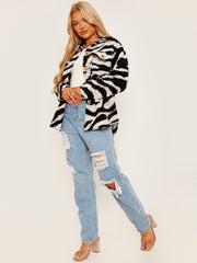 Zebra -Druckjacke Shacket
