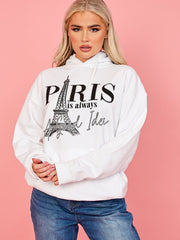 Parijse grafische print hoodie