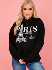 Parijse grafische print hoodie
