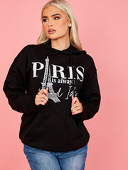 Parijse grafische print hoodie