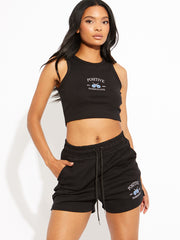 Positive Grafik-Ernte-Top & Shorts Co-ord