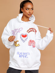 Alles wat we nodig hebben is liefde grafische print hoodie