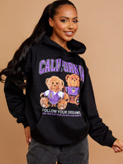 California Teddy Graphic Print hoodie